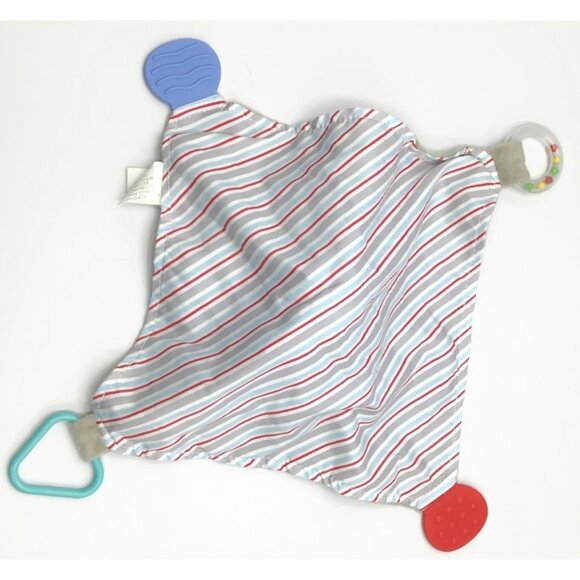 Modern Baby Gray Elephant Snuggle Blankie Security Blanket Lovey Teether Toy - Picture 7 of 8